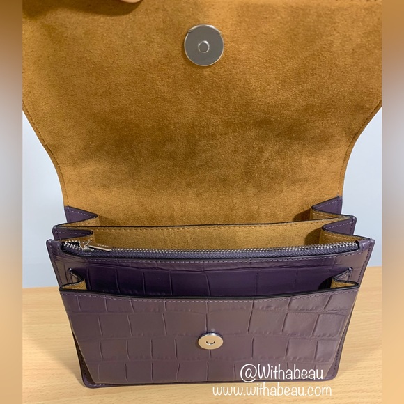 Coach Klare Crossbody Bag - Silver/Amethyst/Purple - Crocodile-embossed Leather - Picture 6 of 8